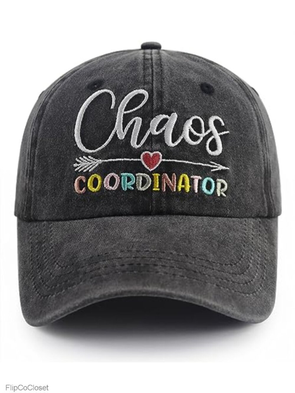 Washed Cotton Embroidered Chaos Coordinator Adjustable Baseball Cap